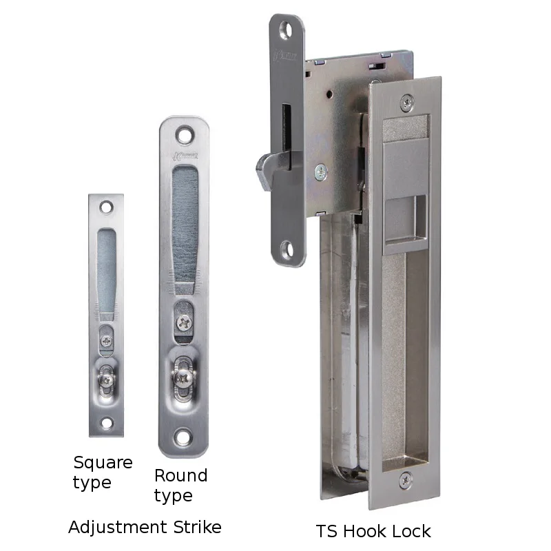 (Privacy Lock type) Sliding TS Hook Matte Black bedroom door hidden automatic lock