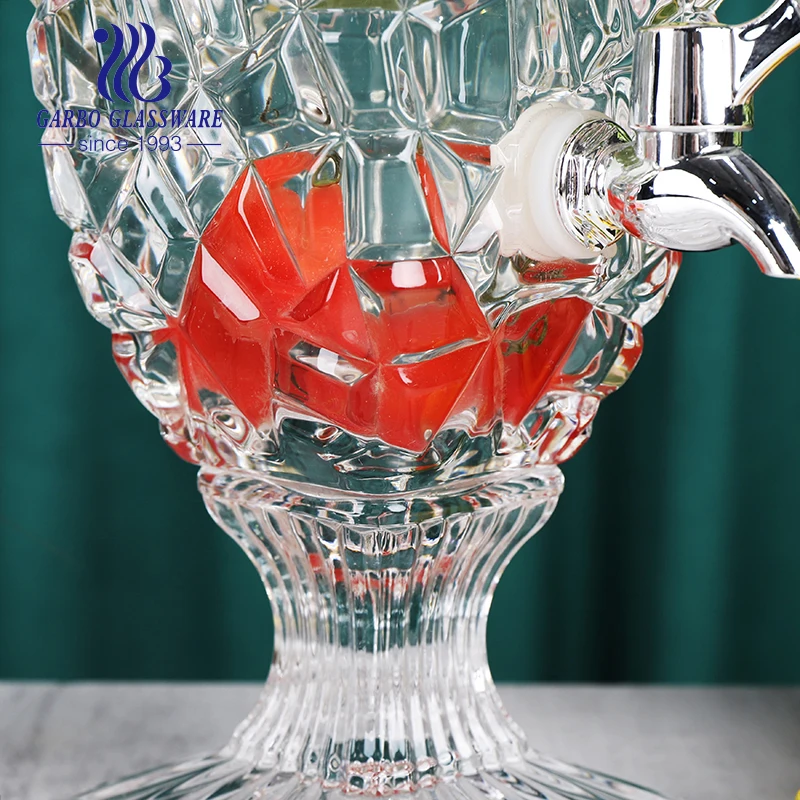Hot Selling Glass Drinking Jar Beverage Dispenser with Tap 1.5l 2L Large Juice Serving Glass Bottle Jug Dispenser with Faucet