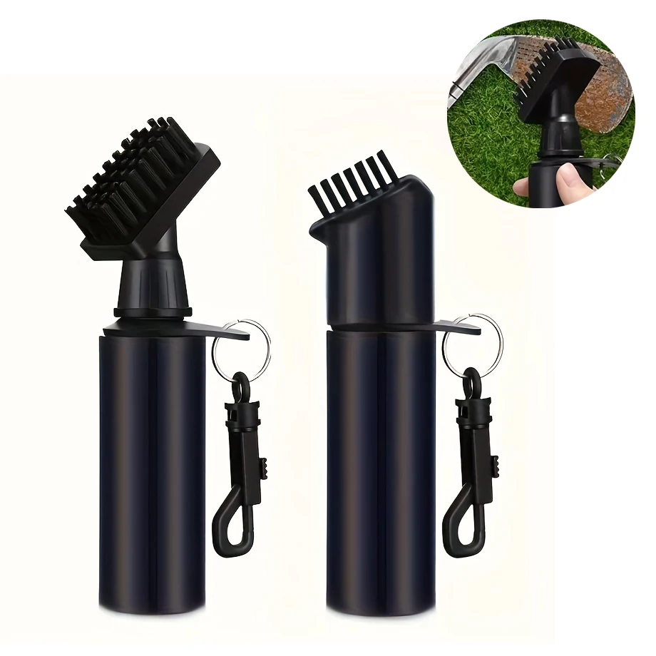 Plastic Equipment Metal Golf Groove Cleaner Cleaning Splash Spray Water Bottle Kettle Golf Ball Club Washer Brush With Hook