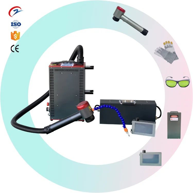 Automated Sheet Metal Surface Cleaning Display Lithium Battery Backpack Pulse Cleaning Machine