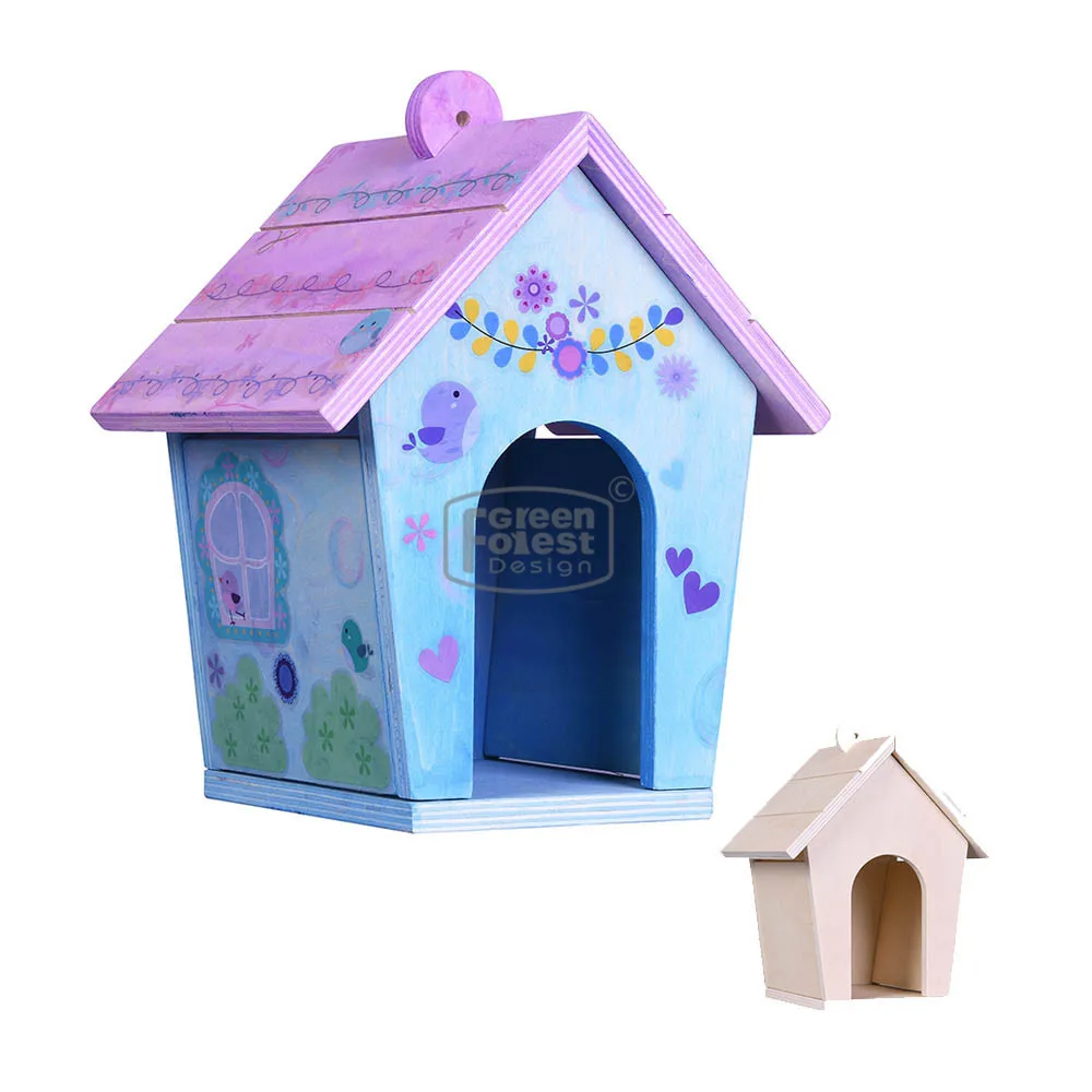 Top Quality DIY Toy Build and Paint  Unfinished Wooden Bird House