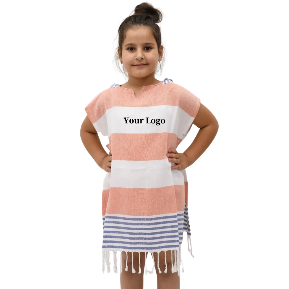 100% Turkish  Cotton Custom High Quality Low MOQ Surf Hooded Changing Robe Poncho Towel Beach Poncho With Custom Logo