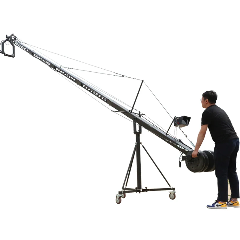 Factory Cheap Price Portable 6m Long Electric Control Video Camera Crane with 2-axis Pan Tilt Head