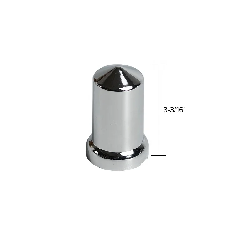 Ninetin Truxpro Chrome ABS 33mm Wheel Lug Nut Cover Pointed Push on Style with Flange 3-3/16\
