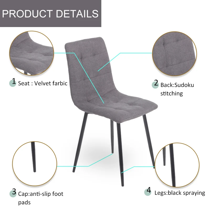 Sky Nordic Modern Nude Loading Kd Structure High Quantity Low Shipping Kitchen Outdoor Upholstered Velvet Dining Chairs