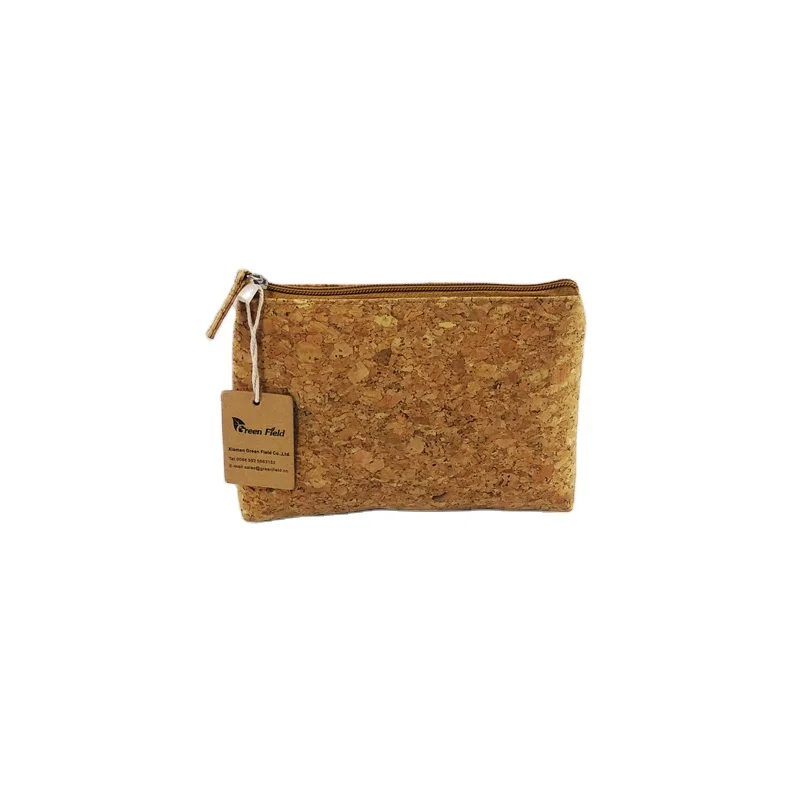 Wallet Woman Fabric Eco Punching Fiber and Purse Green Field Luxury Cork Cosmetic Bag Makeup Organizer Fashion BSCI Natural Cork