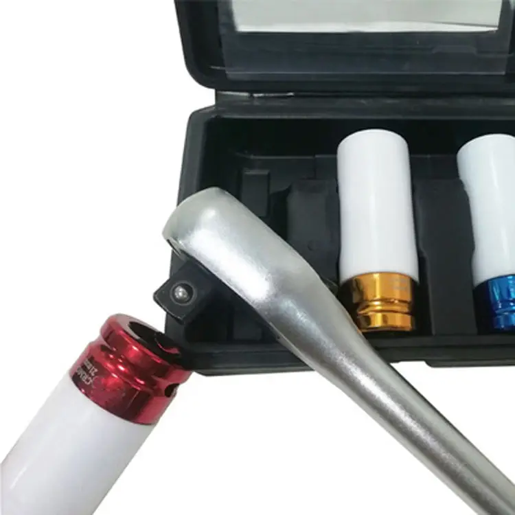 High Quality Impact Socket Set 1/2 Inch With Deep Impact CRV 3pcs Colors Socket Tools Set With Plastic Box