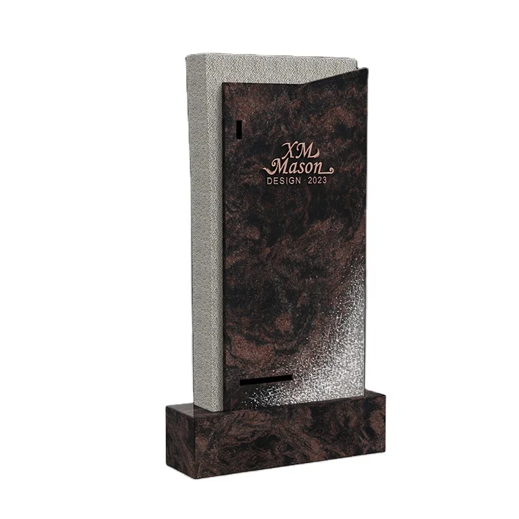 Indian Granite Bahama Blue Luxurious Tombstone Gravestone Angel Wings Monuments Signage