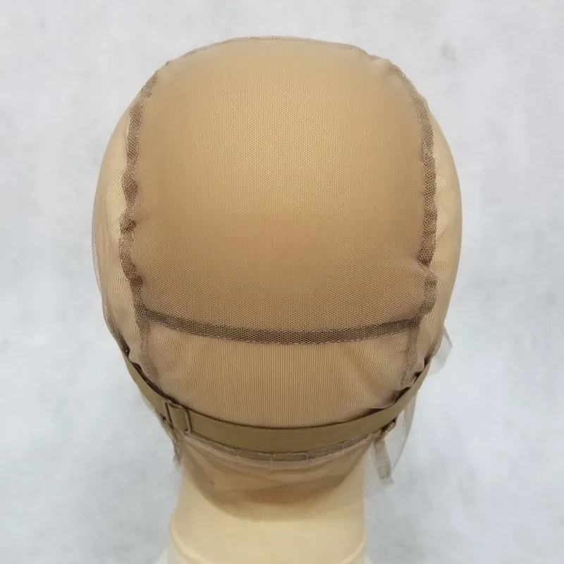 H-17-14B Adjustable Stretch Straps Full Lace Wig Cap For Making Wigs New Fishnet Mesh cap wigs