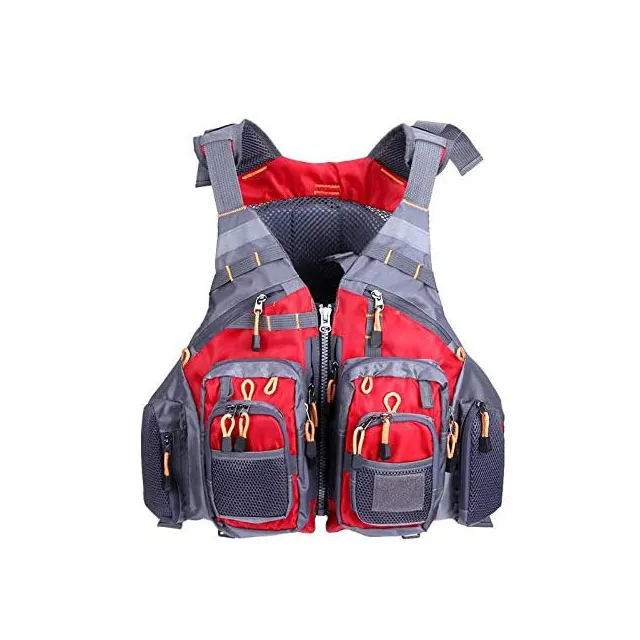 Kayak fishing life vest waterproof multi-pockets adjustable outdoor fishing vest for swimming sailing boating kayak floating
