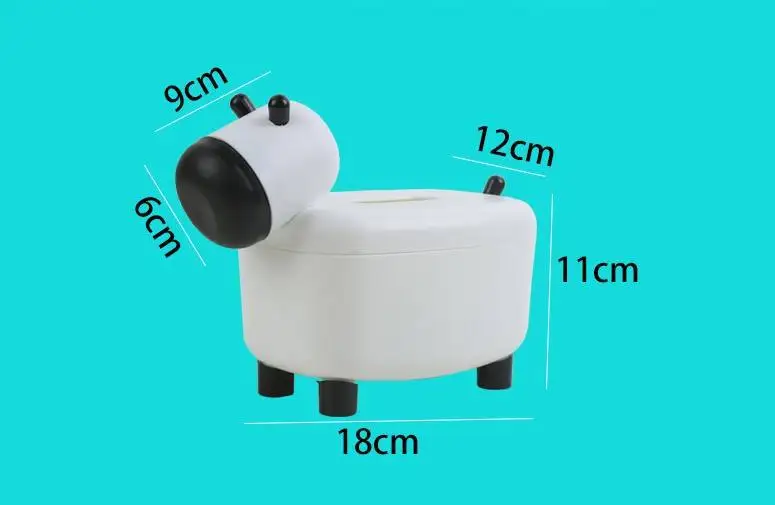 Choice Fun Cute DIY Sticker design Cow Shape Napkin Dispenser with Magnetic toothpick holder and Tissue Box Holder