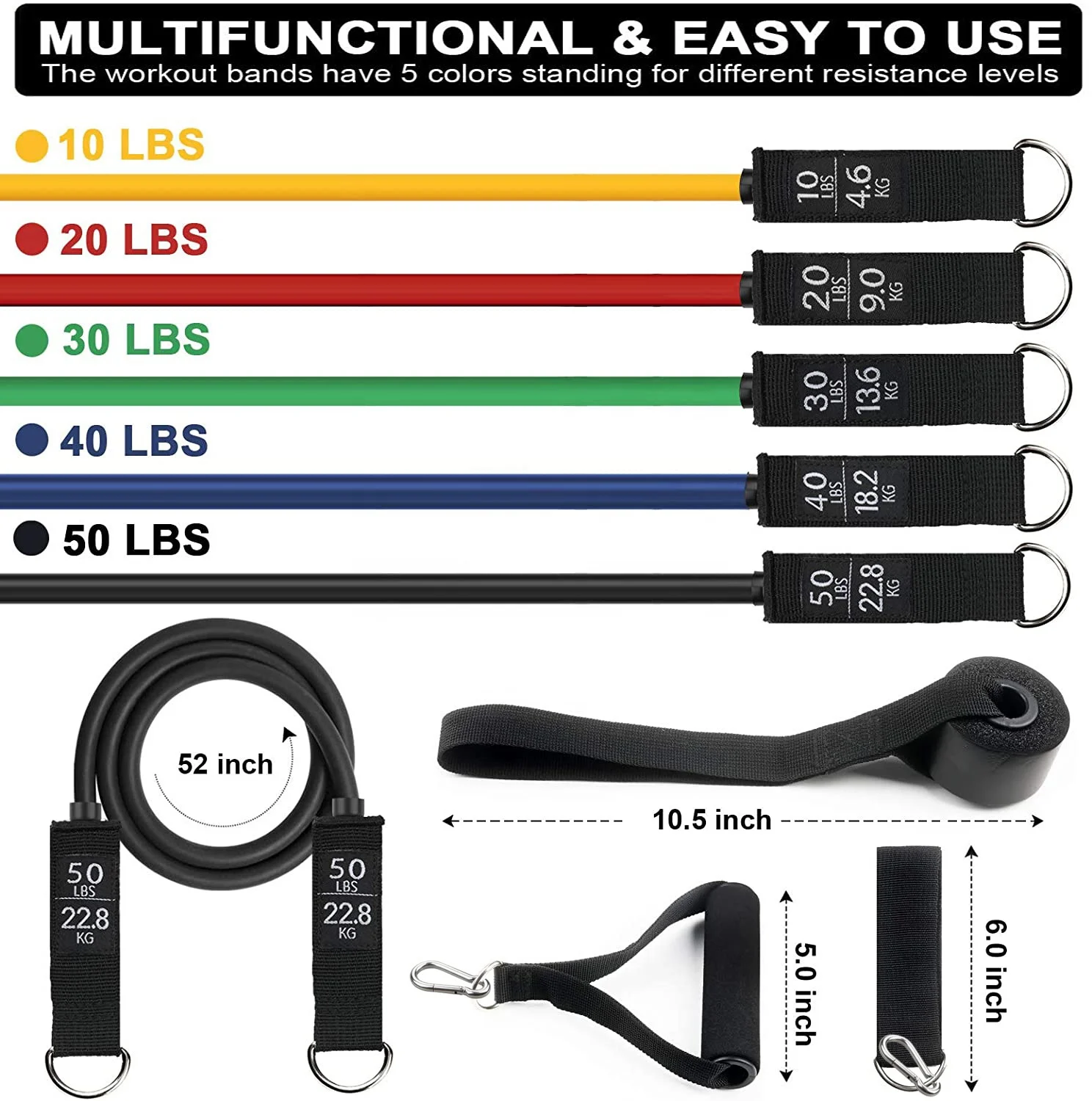 11pcs set fitness latex resistance bands exercise tubes practical elastic training resistance tubes set