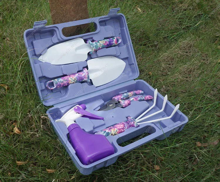 5 pcs printing pruners rake spade shovel sprayer scissors hand garden trowel tools