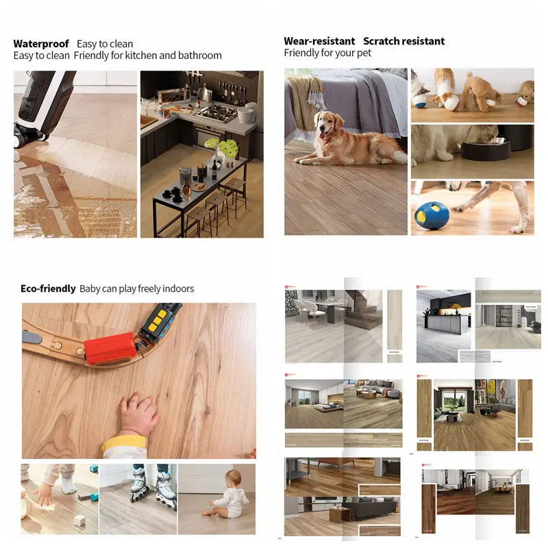 4mm 0.3 wear layer Spc Wood Grain Spc Flooring 4mm Interior Waterproof Plastic Pvc Vinyl Spc Flooring