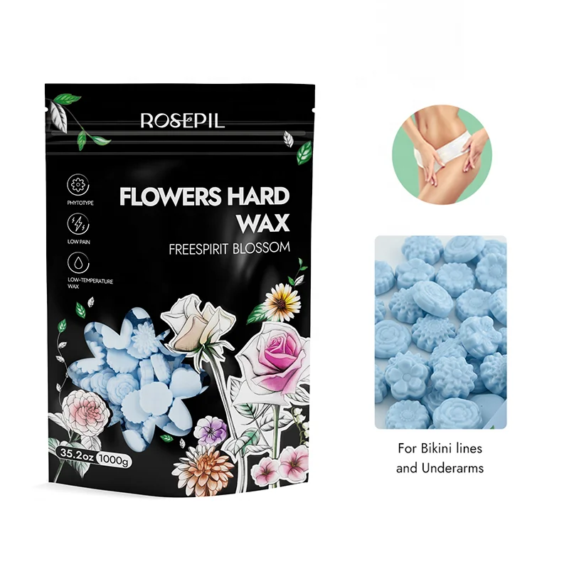 Hot Selling Private Label 1kg Brazilian Hard Wax Beans Hair Removal Waxing Hot Film Bikini Depilatory Wax Beads