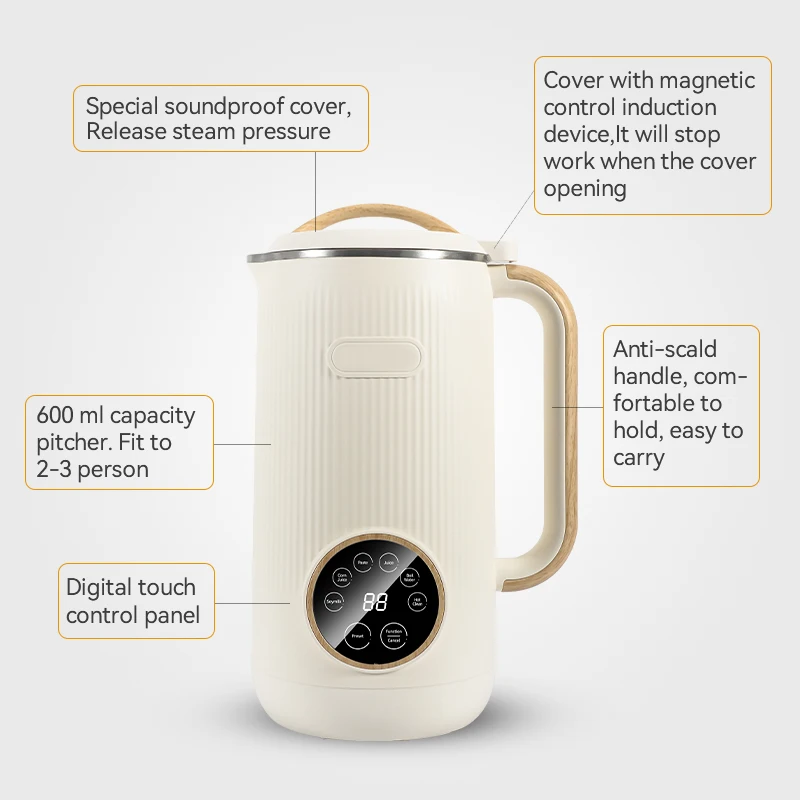 Multi-function Soybean Blender Soy milk Machine with Special LED Screen Design Automatic Soy Milk Maker  at Home Nut Milk Maker
