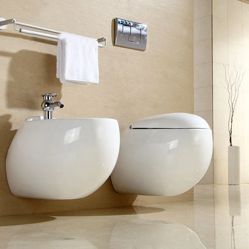
Luxury Design KD-01WT egg shape wc toilets sanitary ware wall-hung chinese wc toilets 