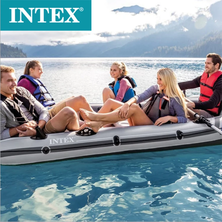 Оригинальные надувные гребные лодки INTEX Trip 5 на человек 68325 из ПВХ цветная коробка набор с насосом и сумкой