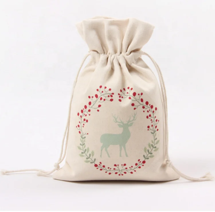 Рождественская сумка на шнурке, персонализированные подарочные пакеты, многоразовые подарочные пакеты в виде Санты