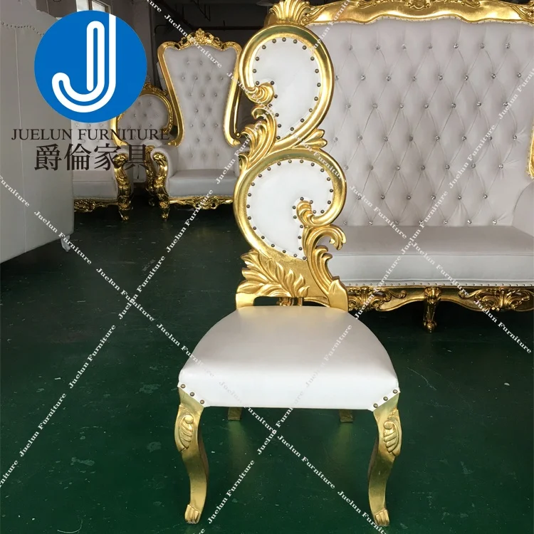 wholesale comfortable gold bride groom royal king chair royal chair set royal chair king throne