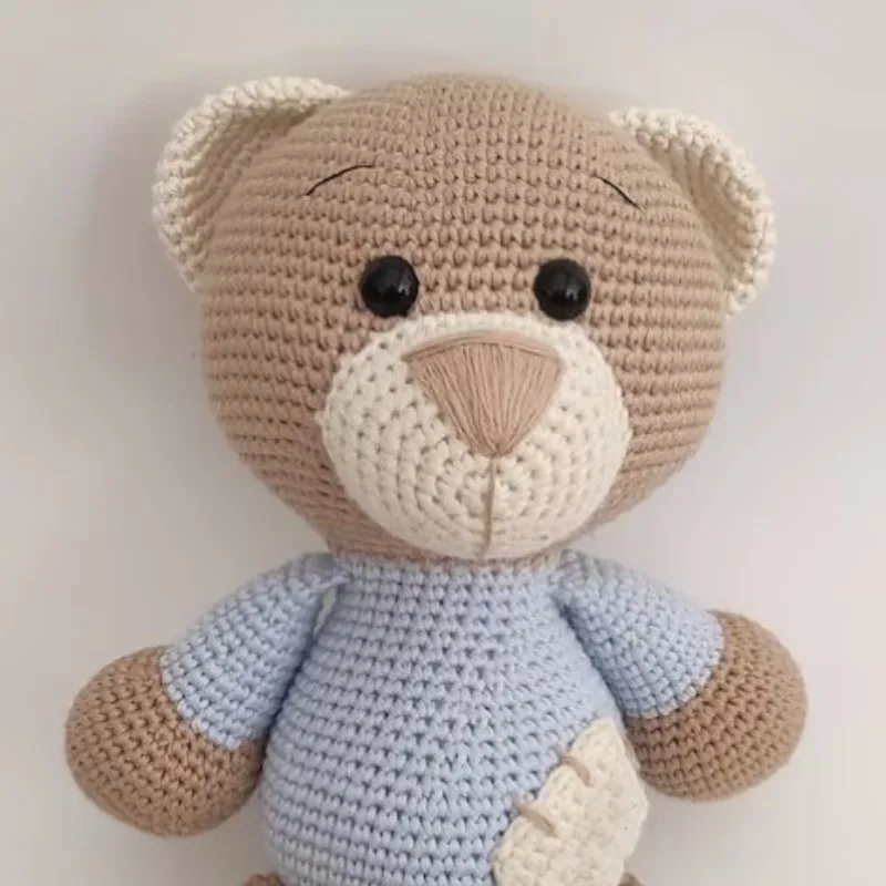 Hot sales soft stuffed crochet animal kit kids toys OEM custom cute stuffed animal crochet teddy bear for baby gifts