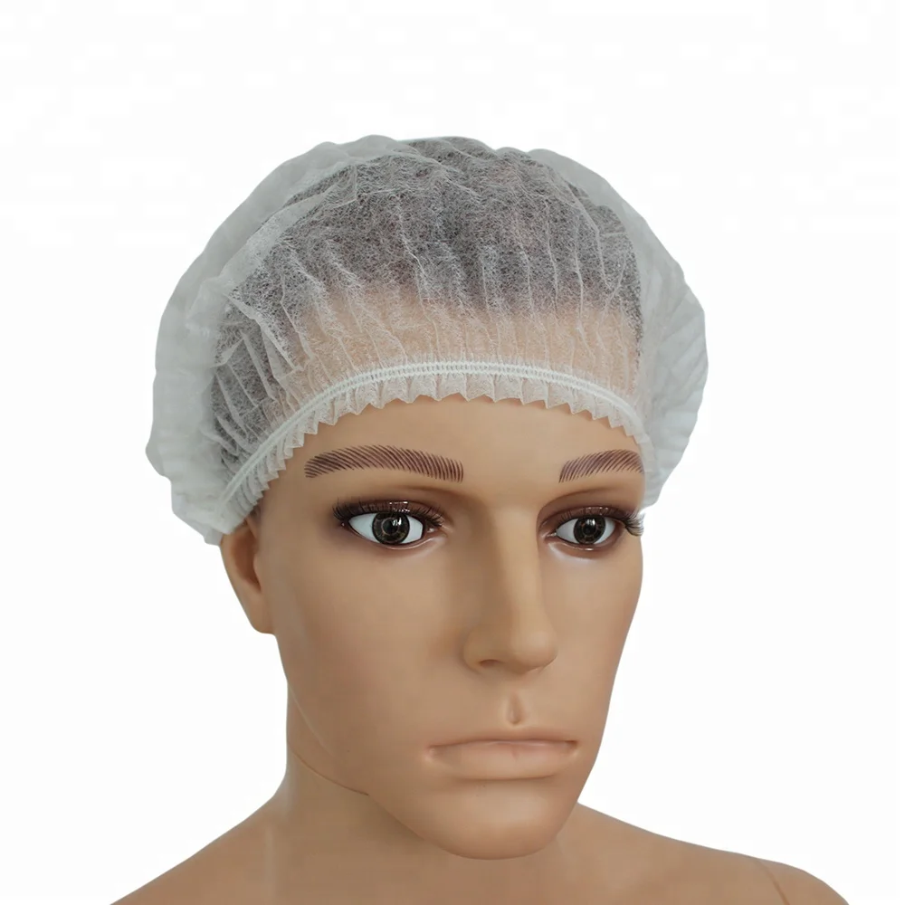 disposable hairnet mesh Spunbond Bouffant PP Nonwoven Hair net Isolation Elastic Dustproof Mesh Mob Cap