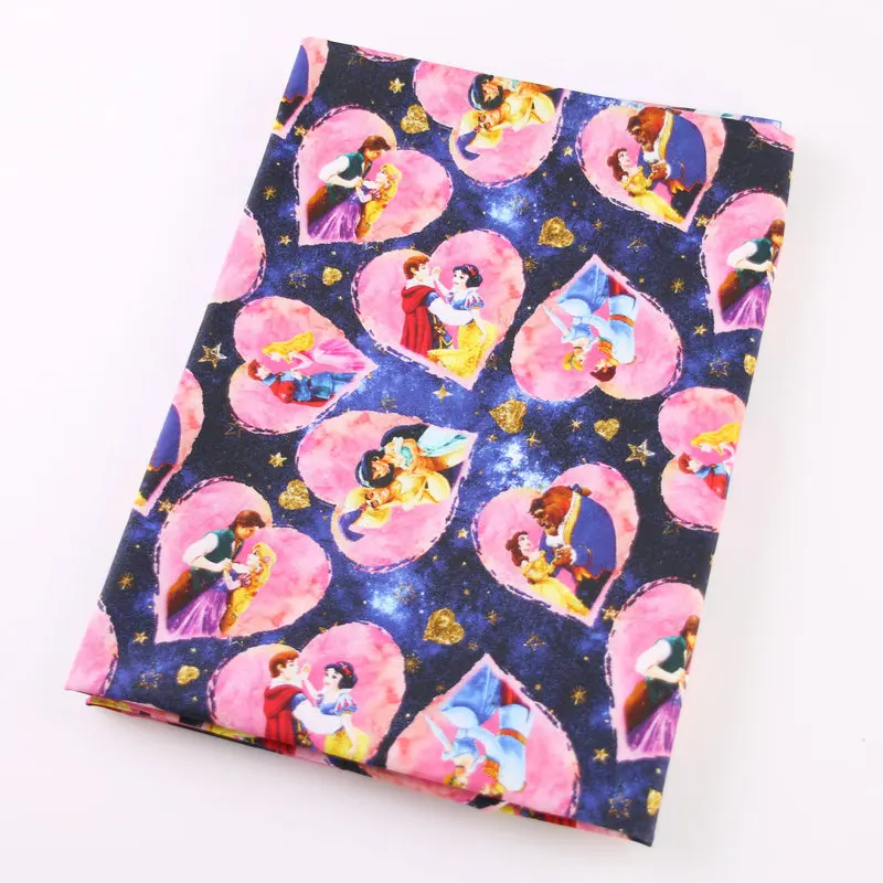 Colorful Princess heart print On Roll Bedding Use Textiles 100% Cotton Fabric