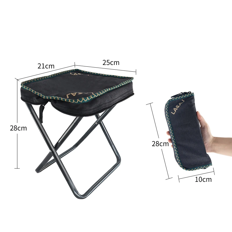 XTP Outdoor Small Fishing Camping Stool Gear Aluminum Folding Seat For Travel Picnic Mini Size