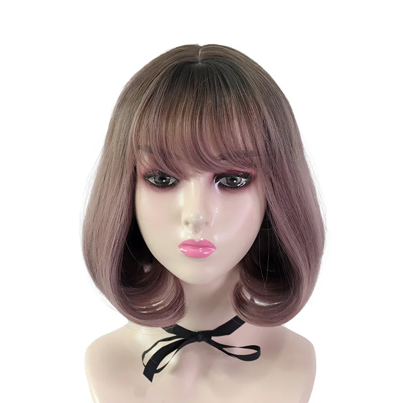High-Quality Rose Net Lace Human Short Hair Wig For Women