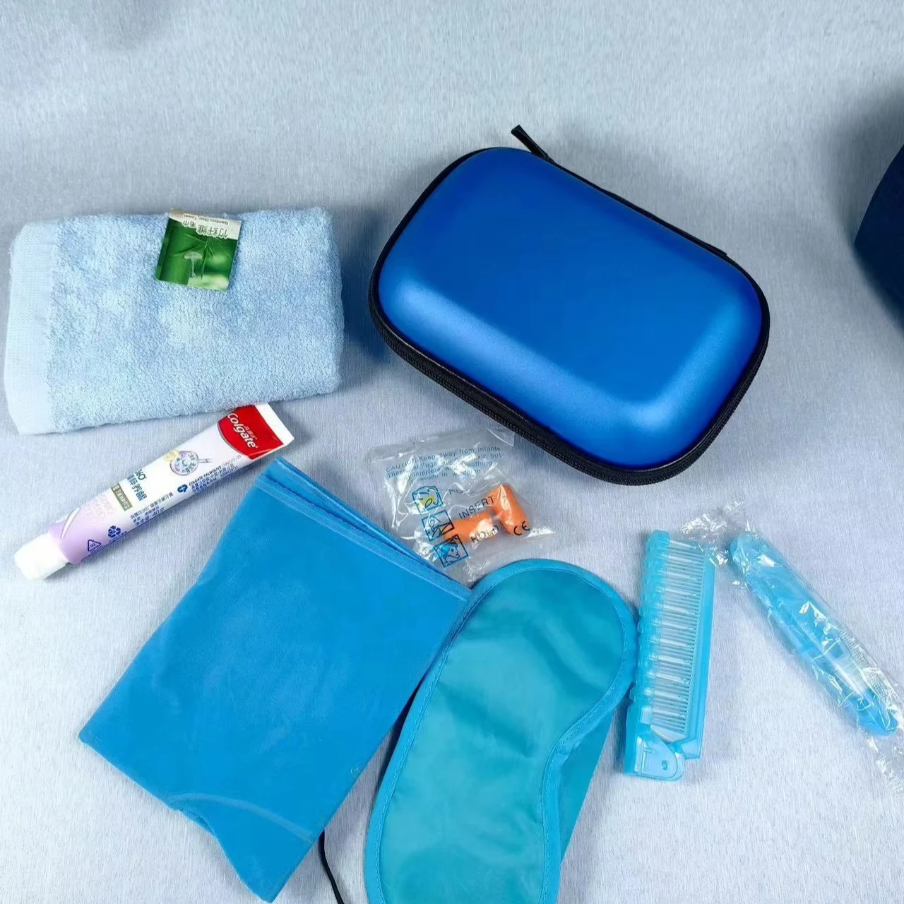 High Quality Airplane Airline Travel Amenity Kit 5 Star Airline Overnight Kit For Travel