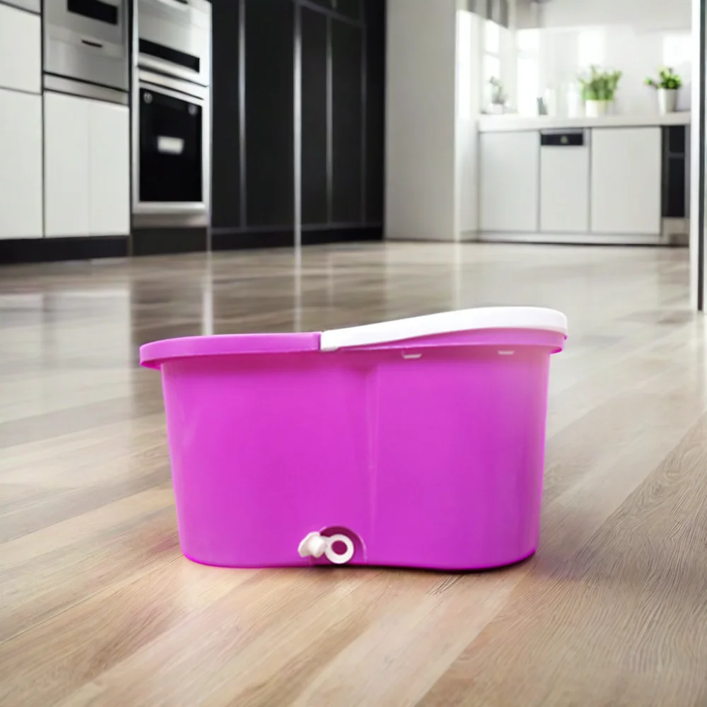 Best Selling 360 Degree Rotating Floor Cleaning Mop Bucket Triangle Shaped Aluminum Pole with Round Head Dirty Water Departure