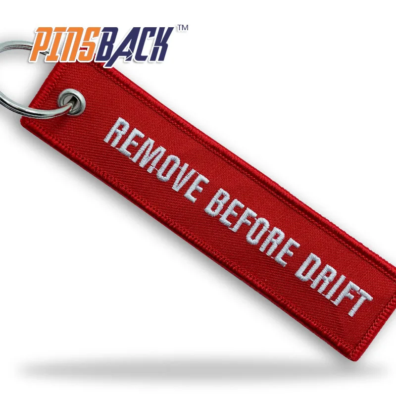 Wholesale Personalized Free Custom Designs Machine Made Embroidery Keychain Heat Seal Embroidered Double Side Key Tag