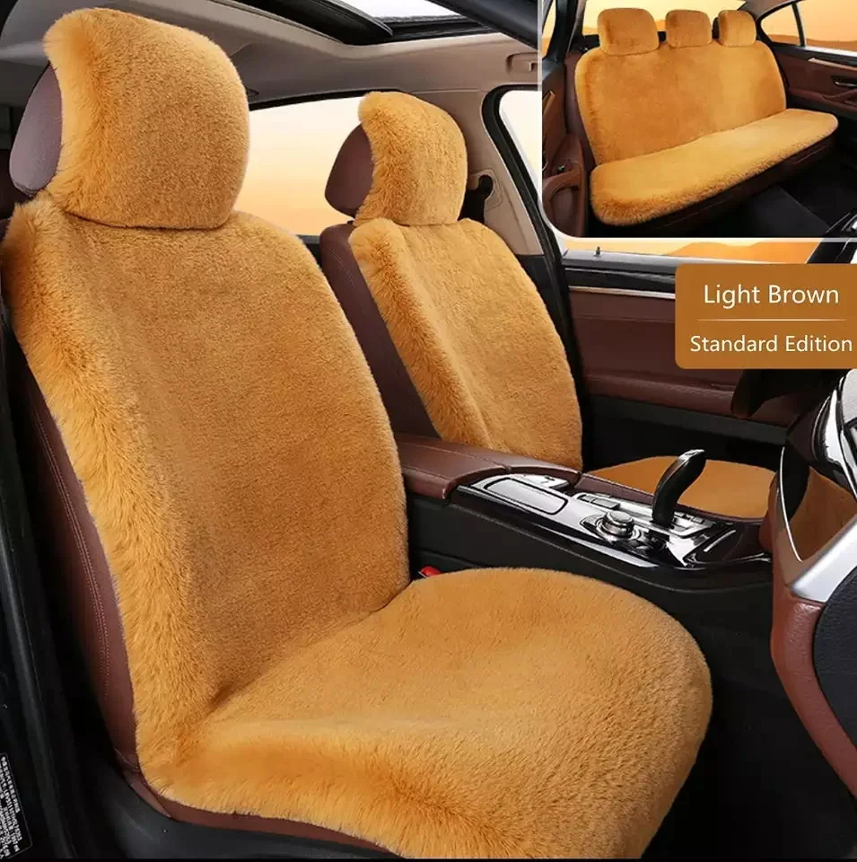2022 Hot Selling Universal Faux Rabbit Fur Car Seat Covers Soft Long Warm Seat Cushion Winter Protector Car Seat Covers