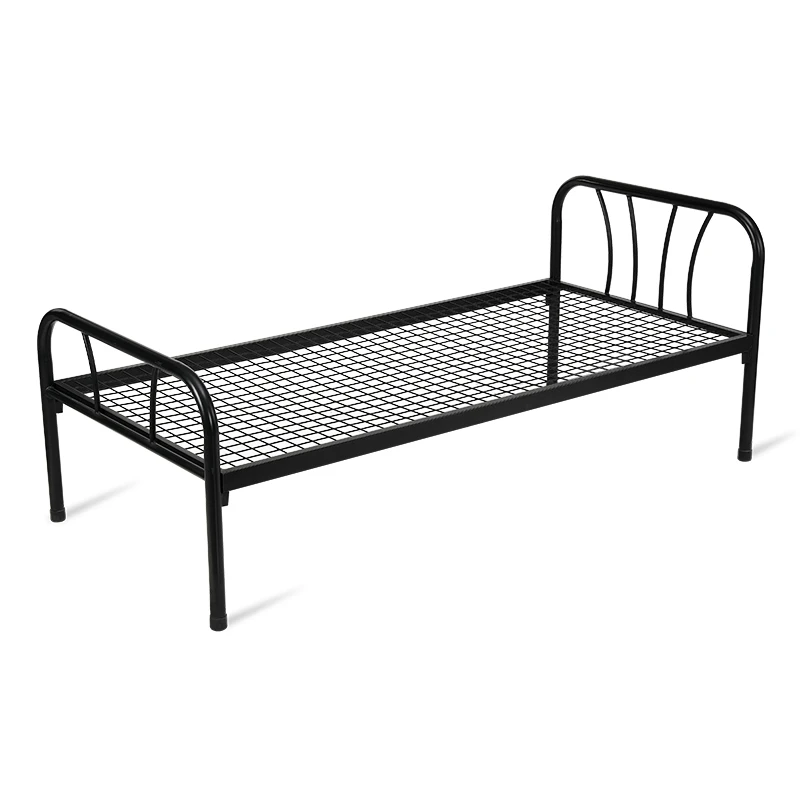 Simple Modern College Apartment or Hostel Dormitory Furniture School Bed Frame Single Square Tube Metal Bed