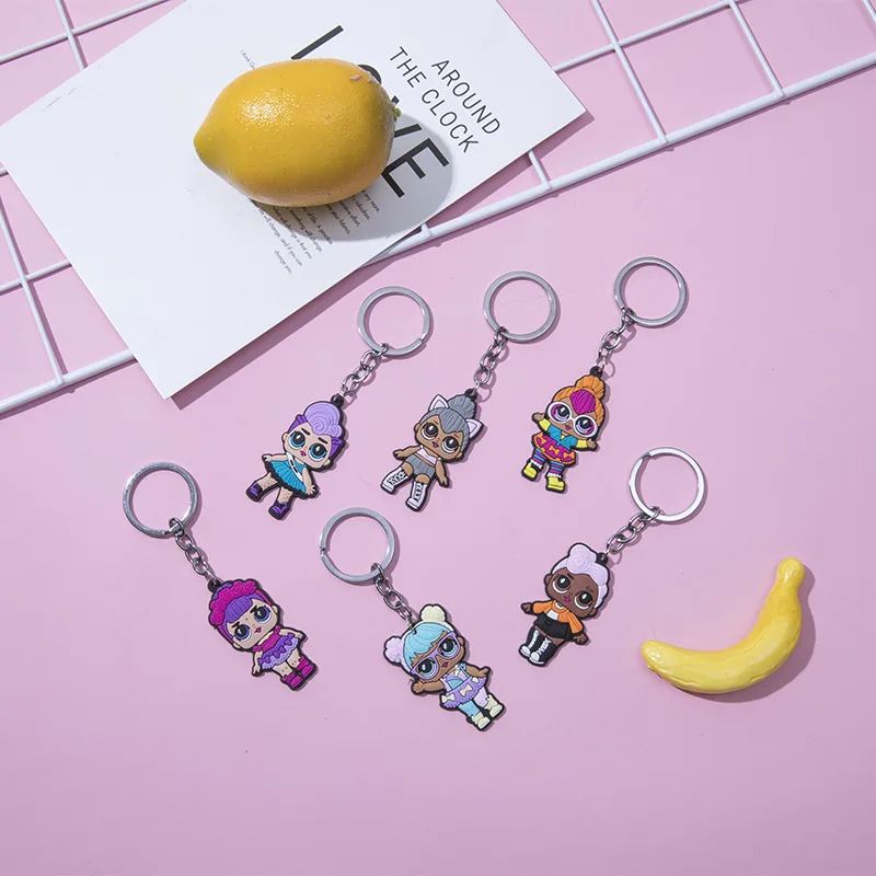 JOJO Factory Direct Amazon Choice Silicone 3.5cm*5cm Size Cartoon Litter Girl Pendant Kid Keychain from Vietnam