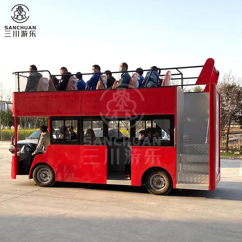 Sanchuan Amusement Entertainment Equipment Outdoor Playground Double Decker Bus For Sale