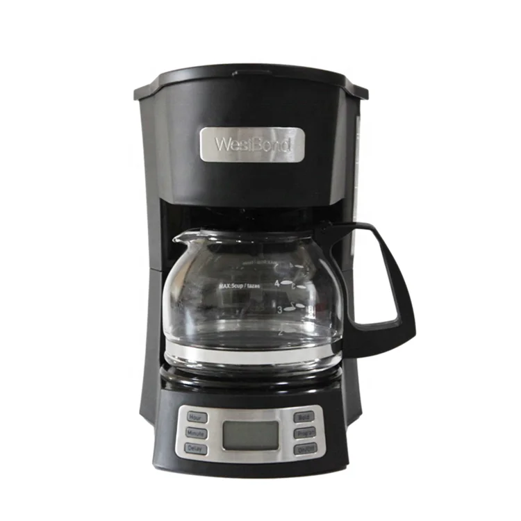 700w OEM 0.75L Custom Automatic PCB control And LCD display Drip Coffee Maker Machine With High Boron Glass Cafare Use In Home