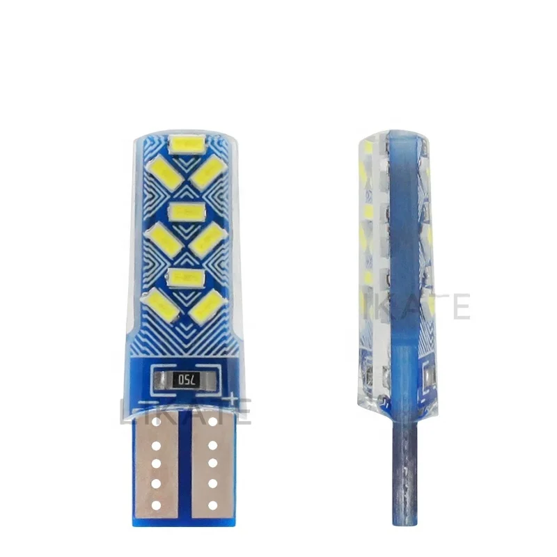LKT Car T10 W5W 5050 Strobe Rgb T10 Cob 18led Car Dc 12v Silicon Light Bulb Waterproof Colorful