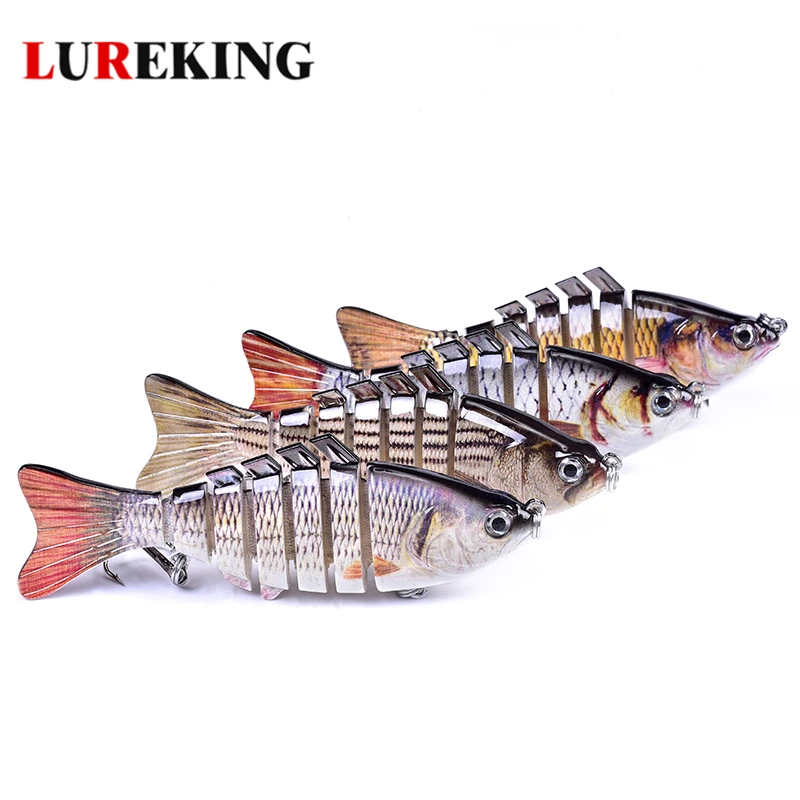Lureking Lifelike 100mm 4inch 15g 7 Segments sunfish fishing lure,  hard plastic jointed bass fishing lure