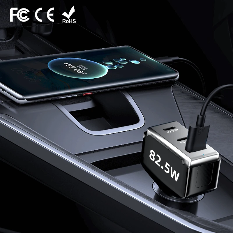 PD PPS QC3.0 QC4.0 100W Private Model High Power  USB A Type C Car Charger PD65W Super Charge 22.5W car charger wireless charger