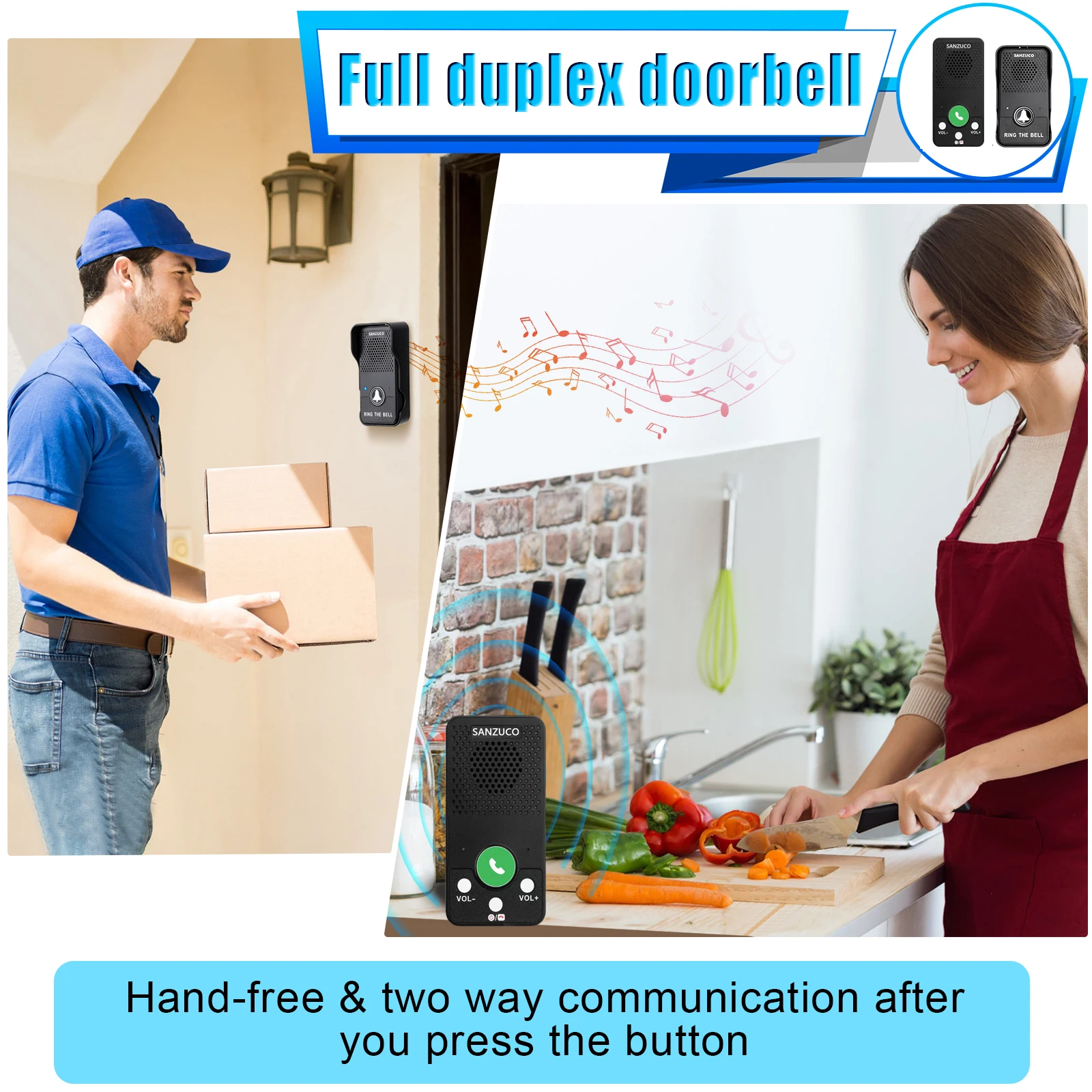 Hotel Wireless Intercom System Intercom Systems For Business Restaurant Two-Way Voice Intercom Doorbell