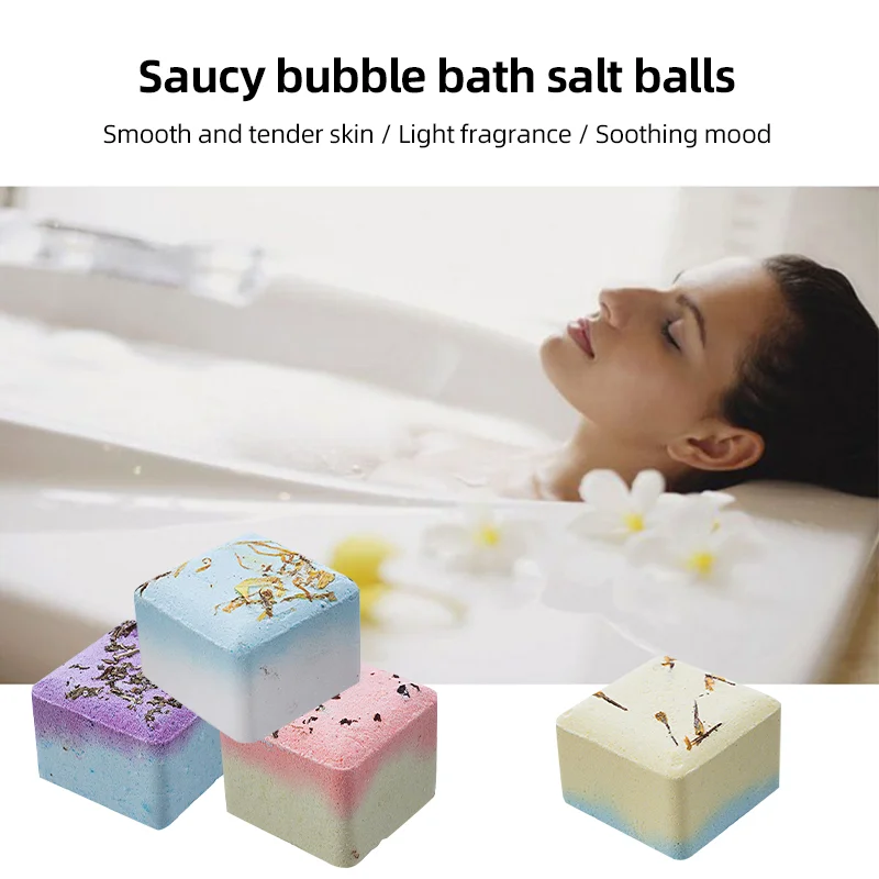 Natural Vegan Organic Essential Oil Aromatherapy bath bomb square