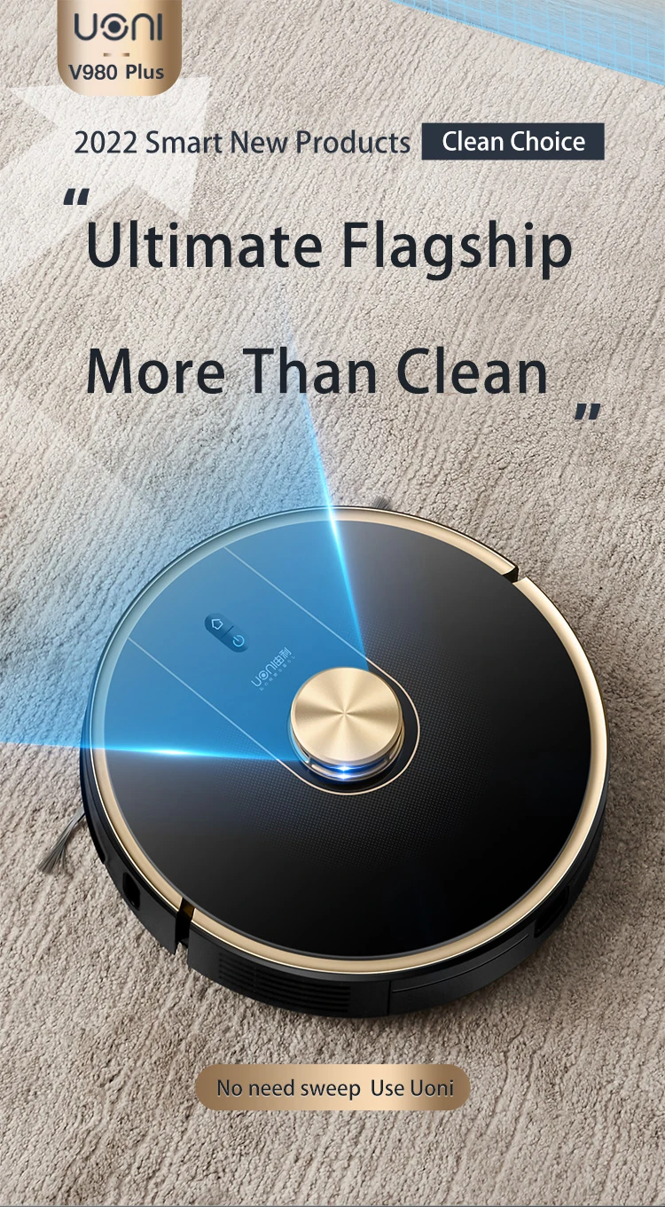 Uoni V980 Plus Self- Emptying Aspiradora Robot Vacuum Robot Aspirador Mopping Smart Home Robot Vacuum Cleaner