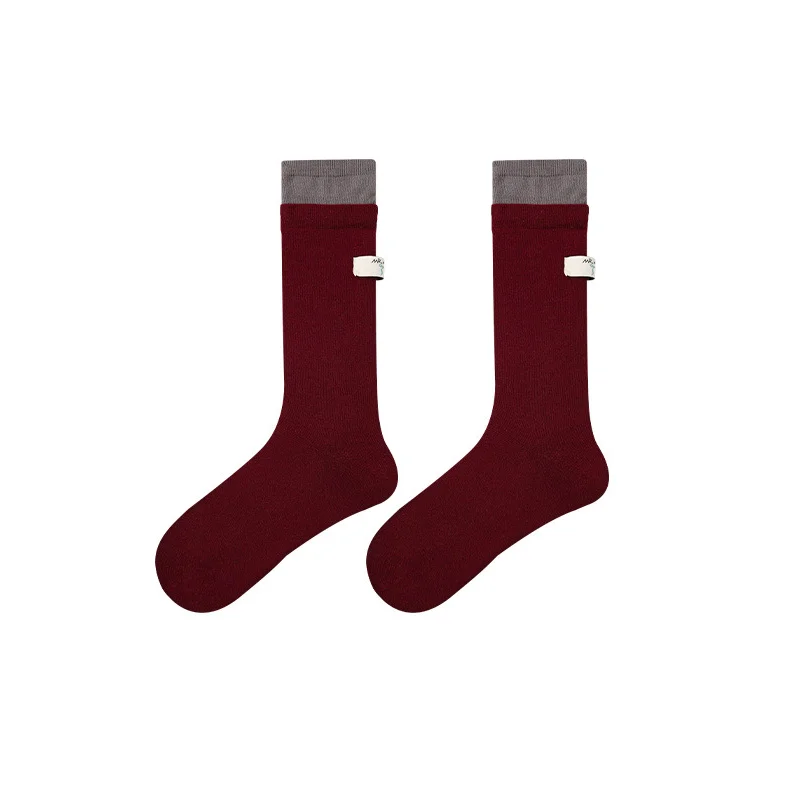 Spring and Autumn England gentleman two pieces of medium-length socks women red cotton stockings