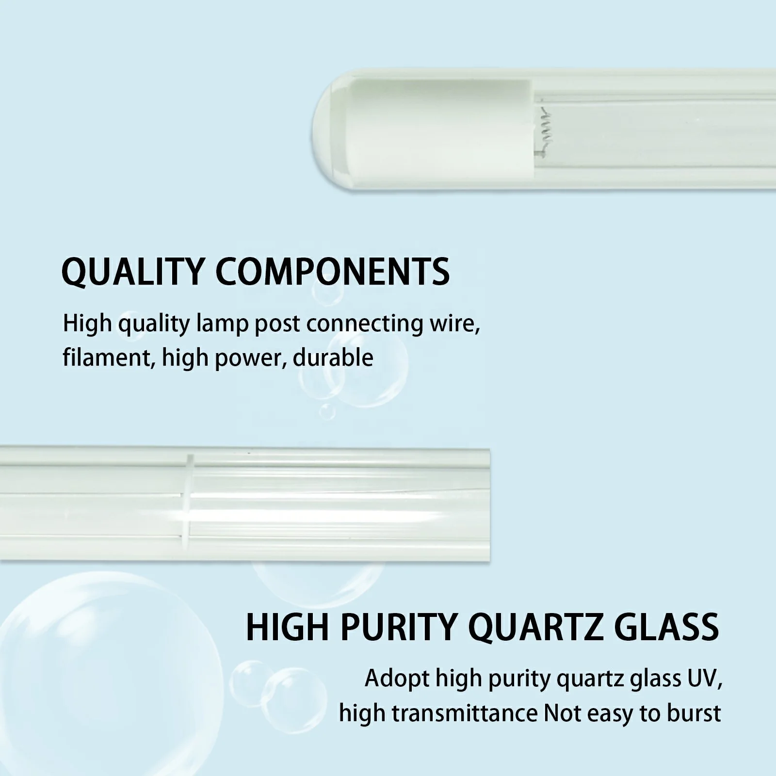 Fish tank submersible UV germicidal lamp underwater disinfection deodorization and algae removal quartz lamp