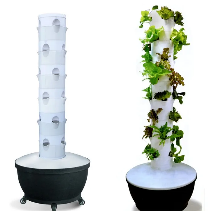 6x7 Hydroponic Vertical Grow Plant Tower Garden Soil-less Planting System For Vegetables and Herbs Indoor and Outdoor
