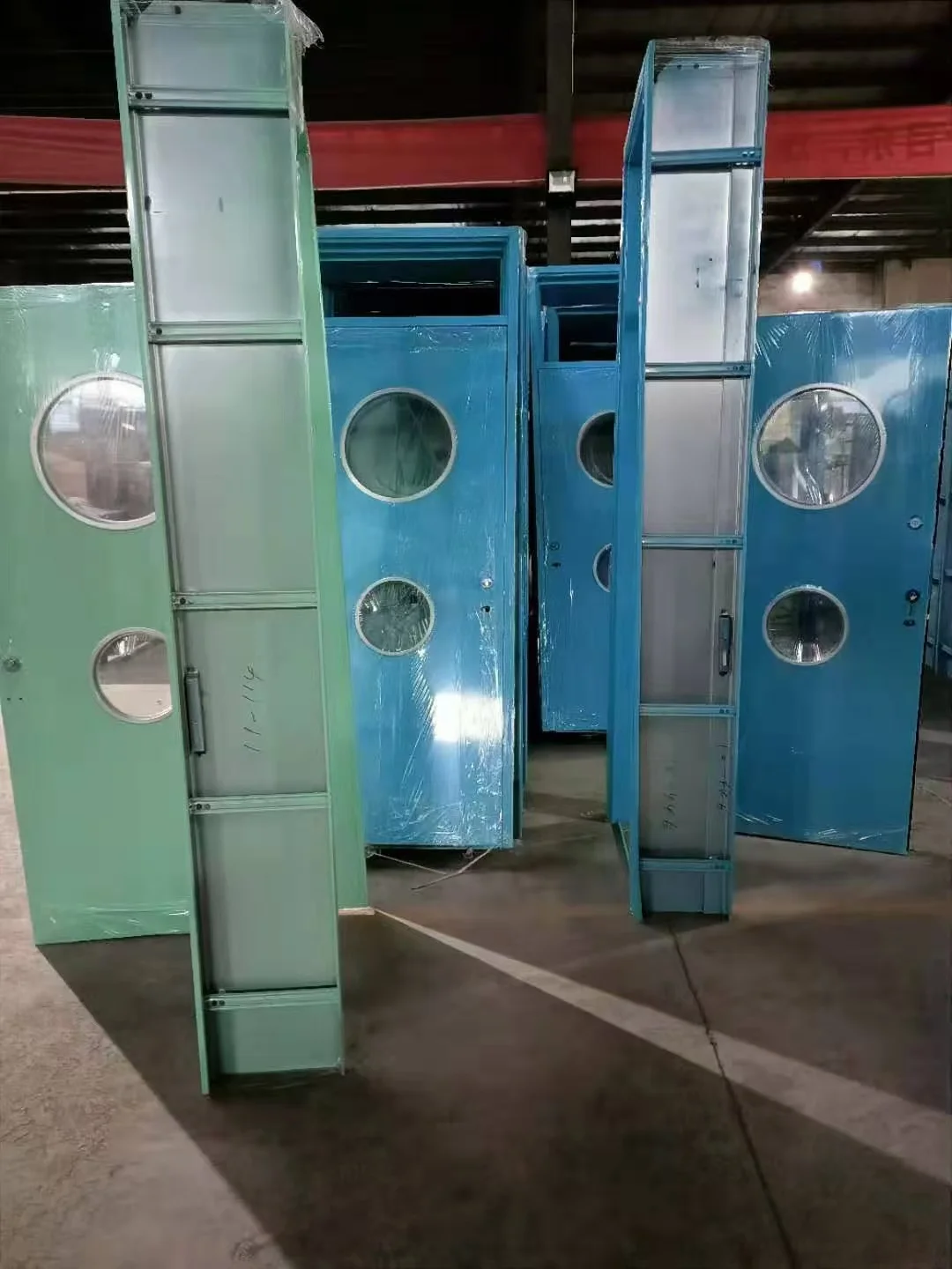 AIAOV Market wholesale school special steel safety door with glass perspective window design