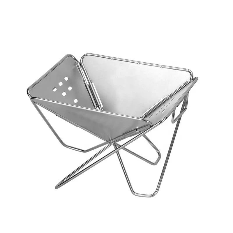 Outdoor Folding fire pit station barbecue wood Portable Outdoor Home Camping Adjustable 2 Layers Aluminum Camping Solo Stove