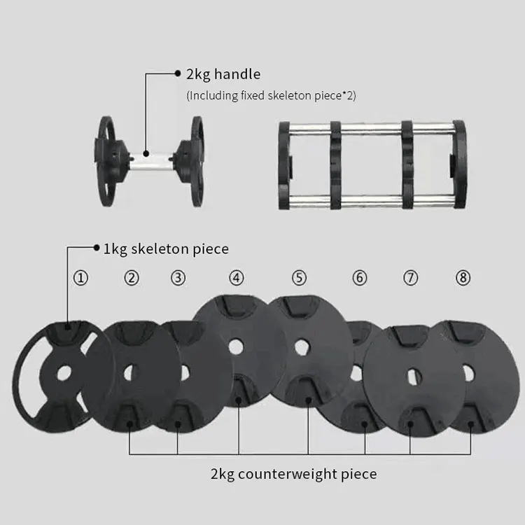 Fitness Equipment Free Weight Gym 20/24/32/36/40kg Combination Adjustable Dumbbell Set