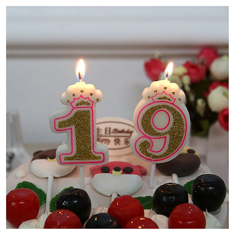 Custom Wholesale High Quality Finest Price Fancy Number 0-9 Birthday Crown Candle